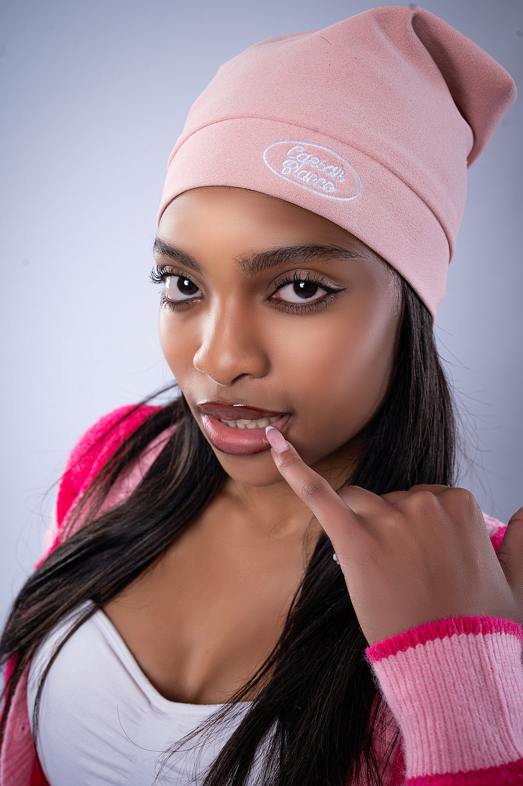 Pink skull cap