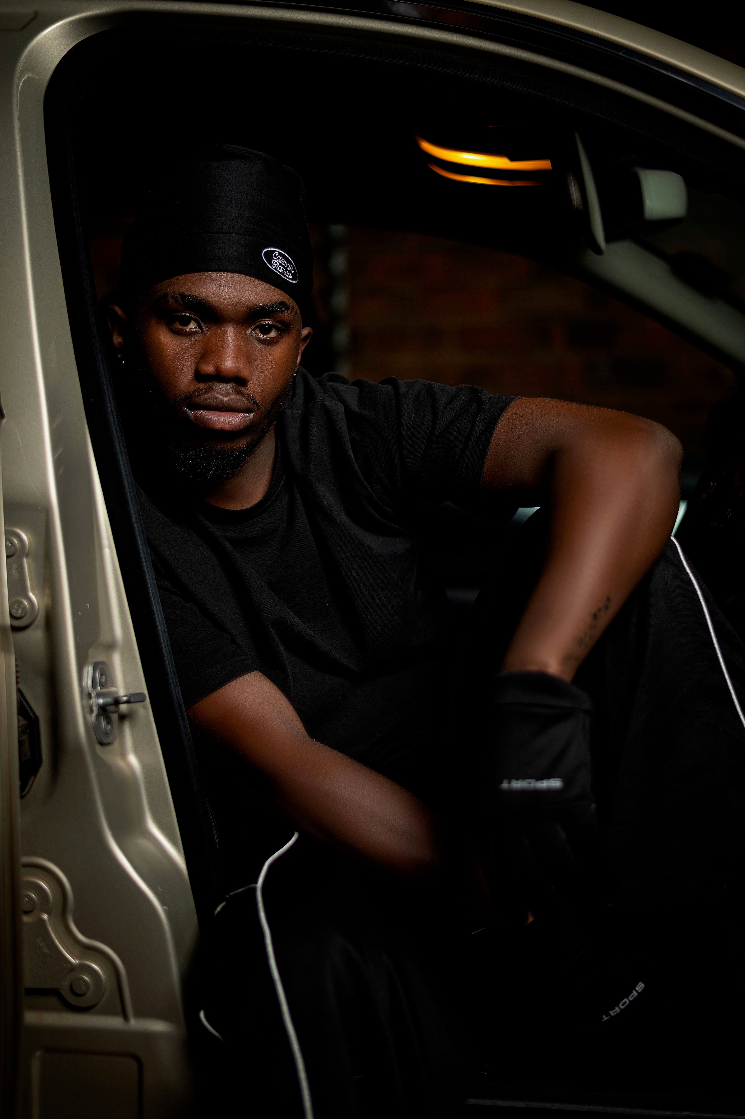 Black skull cap